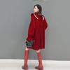Xitao Vintage Loose Mini Dress Fashion Velvet Women New GWJ2873