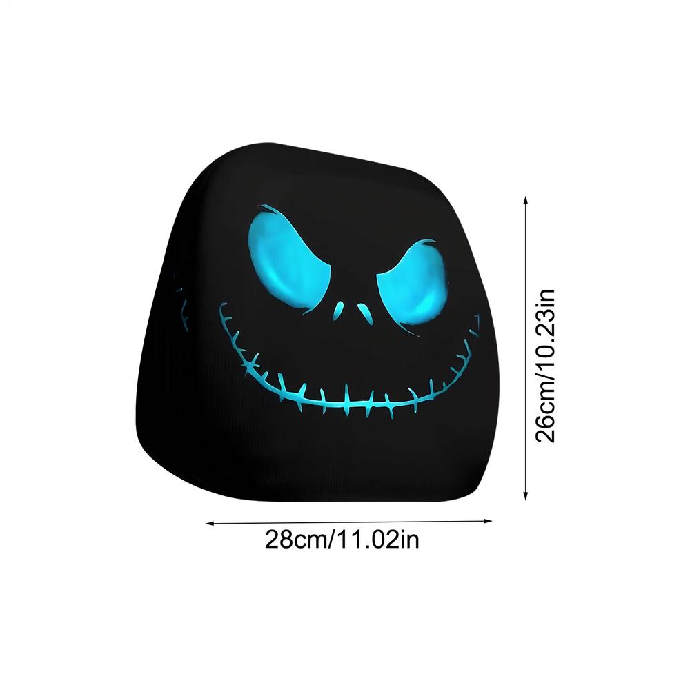 2pcs Halloween Funny Car Headrest Pillowcase Cute Cartoon Eye Car Headrest Seat Protector Anti-Scratch Vehicle Accessories