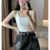 Striped Summer Camisole Vest with Chest Pads – Women's Cross Back Base Layer Outerwear