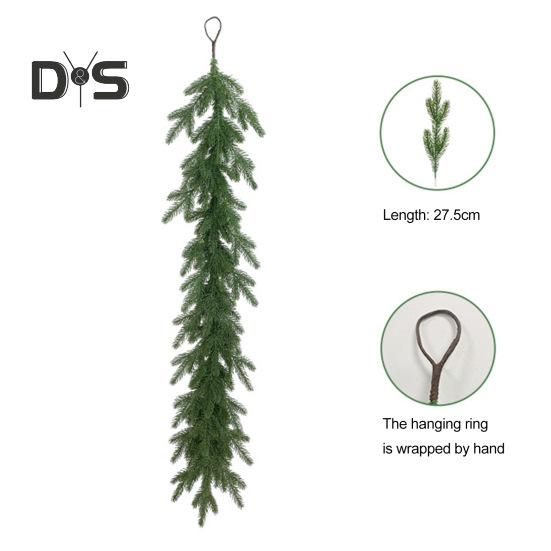 2 Pcs Artificial Pine Needle Garland Realistic Handmade Pine Branches Holiday Hanging Greenery Garland for Christmas Door Mantel Decor