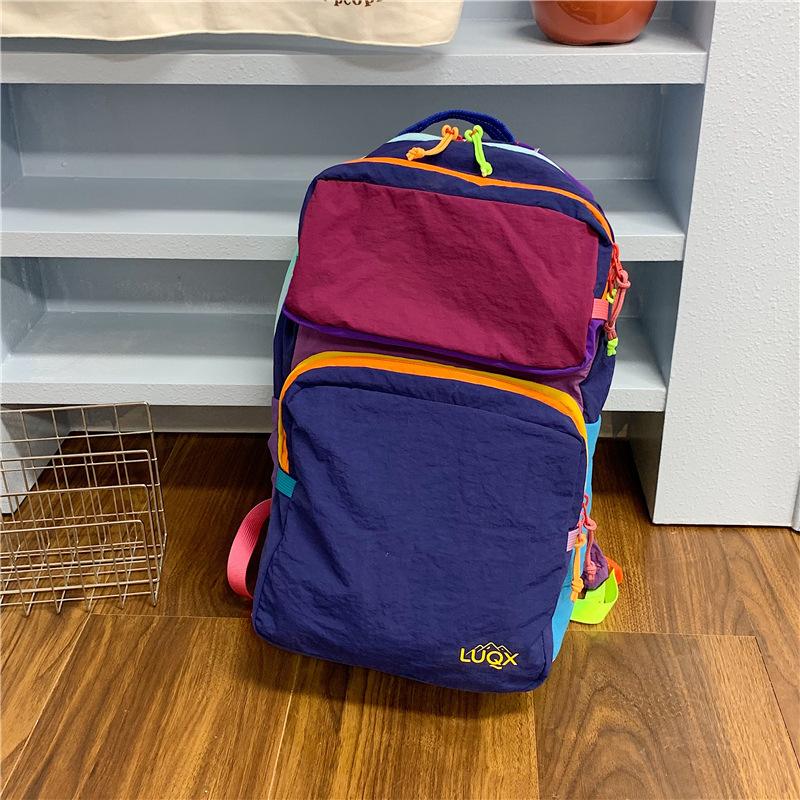 Schoolbag Contrast Color 11 Casual Hiking Bag Backpack Outdoor Dopamine Travel Large Capacity Backpack Lightweight School Bag