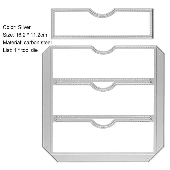 Embosser Template Suture Slot Pocket Pattern Eco-Friendly Carbon Steel Tag Pocket Collection Card Crafts Die for Card Making