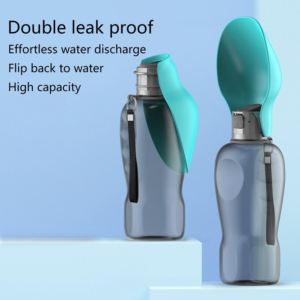 Dog Travel Water Bottle with Bowl for Outdoor Walking Traveling Hiking 27oz