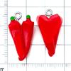 Set of 20 Red Resin 3D Fruit Charms: Strawberries and Apples for DIY Jewelry.