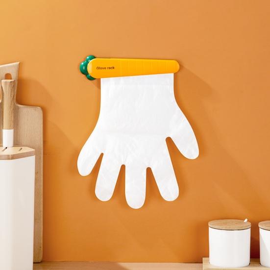 Glove Clip Strong Clamping Force Punch-free Easy Access Not Easily Break Easy-to-Wear Carrot Shape Disposable Glove Clip Kitchen Gadget