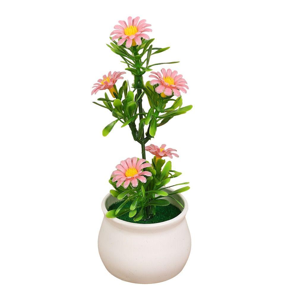 7*15cm Artificial Potted Plant 5 Colors Simulated Tree Ornaments High Quality Bonsai Flowers Pot