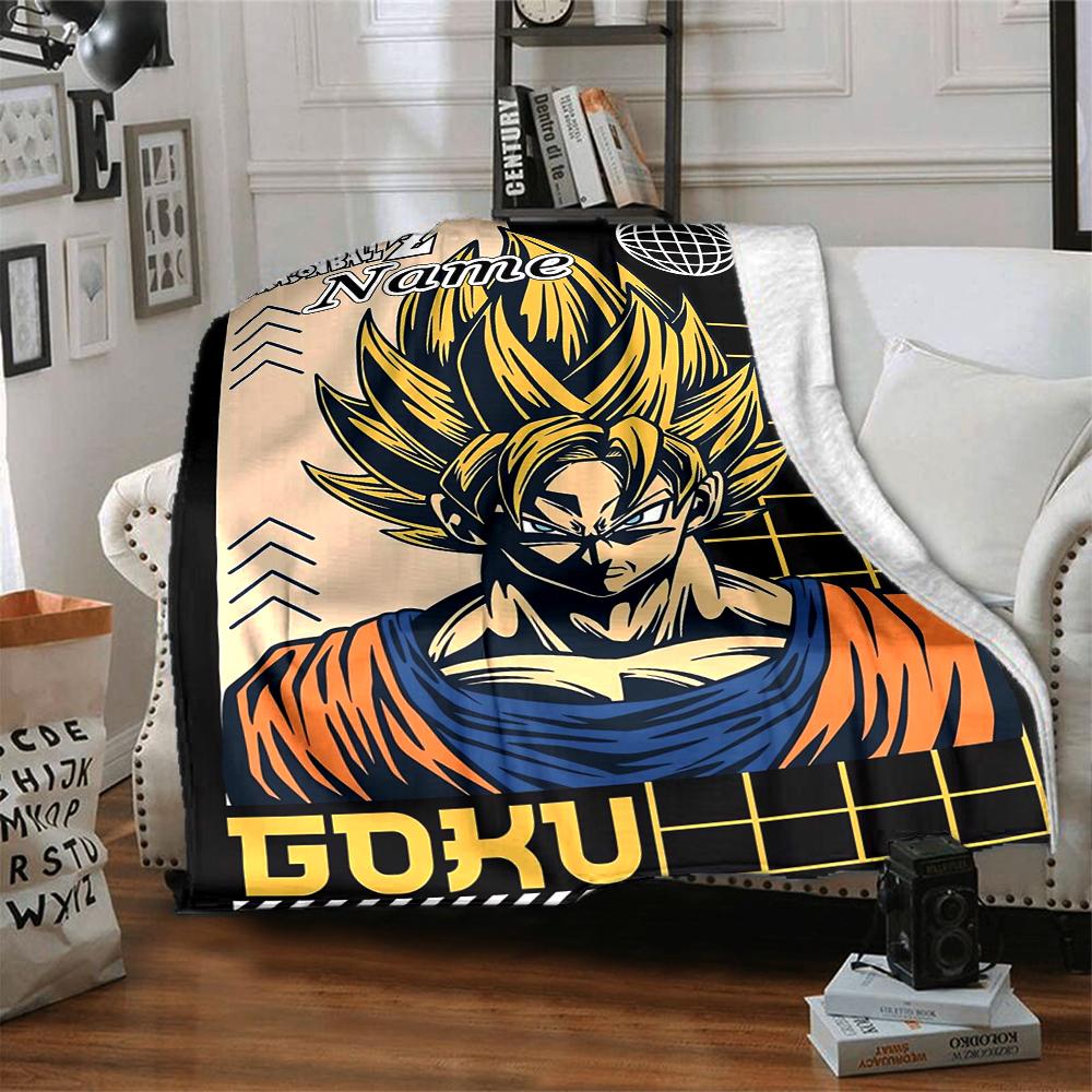 Custom 1pc Dragon Ball Z Battle Blanket, Soft And Comfortable Blanket, Casual Warm, Camping Travel Blanket, Birthday Gift Q91239