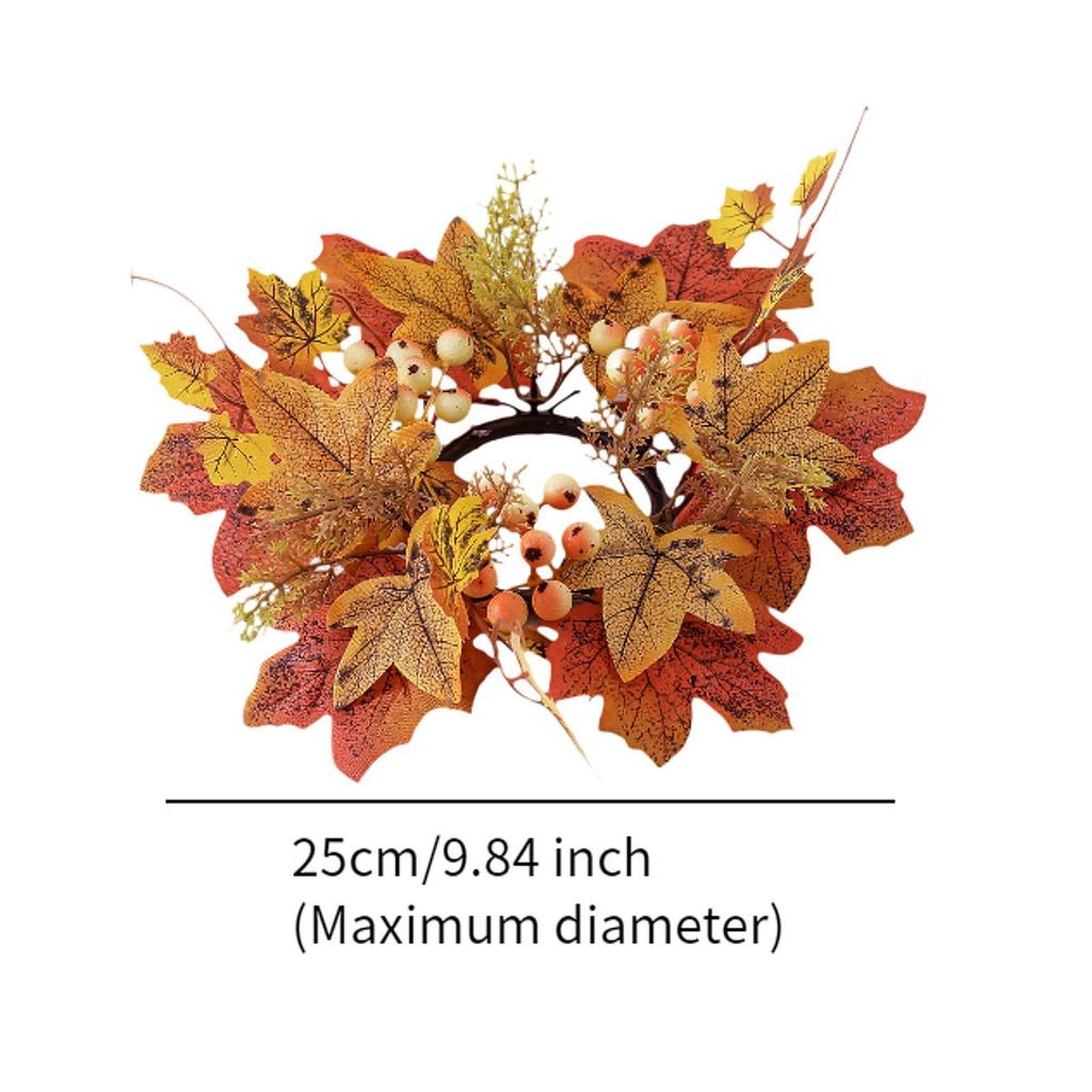 Fall Candle Rings Pillar Candle Holder Halloween Party Supplies Autumn Candle Rings for Party Festival Living Room Wedding Cafe