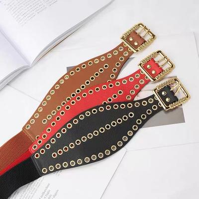 Exaggerated Punk Rivet Waist Seal Women'S Personalized Dress Jacket Elastic Elastic Belt
