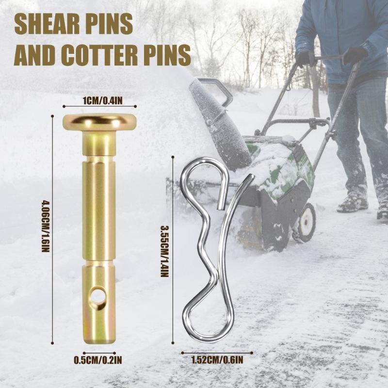 Pack of 20Pairs Shear Pin and Cotter Pin Suitable with Snow Throwers Sturdy Zinc Alloy Construction 1/4" x 1.5" Size
