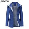 BITCED Autumn/Winter Detachable Hood Trench Coat Plus Size Women's Raincoat