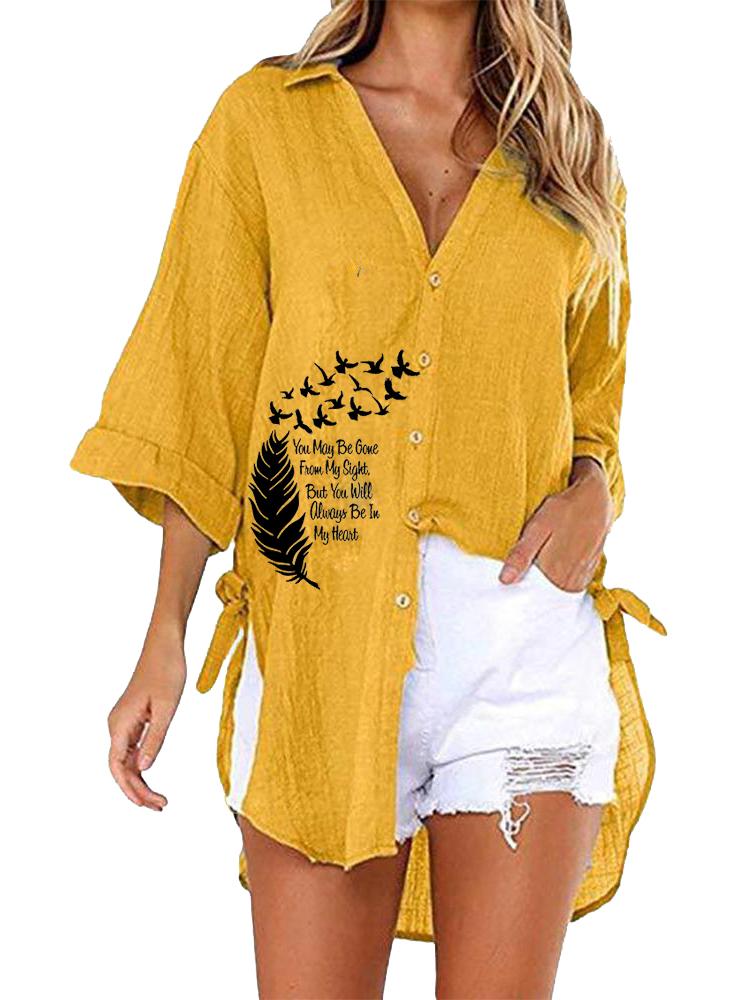 

Women Fashion Half Sleeve Blouse Casual Floral Print Top Ladies V Collar Loose Long T-shirt 5XL жёлтый