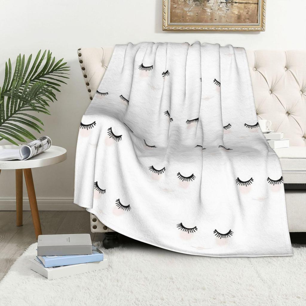Eyelash Blanket Flannel Digital Print Blanket Warm Lunch Break Blanket Gift Blanket