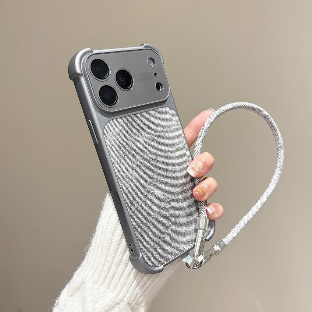 Anti-Drop Denim Phone Case with Lanyard for iPhone 14/15/16 Pro Max/17