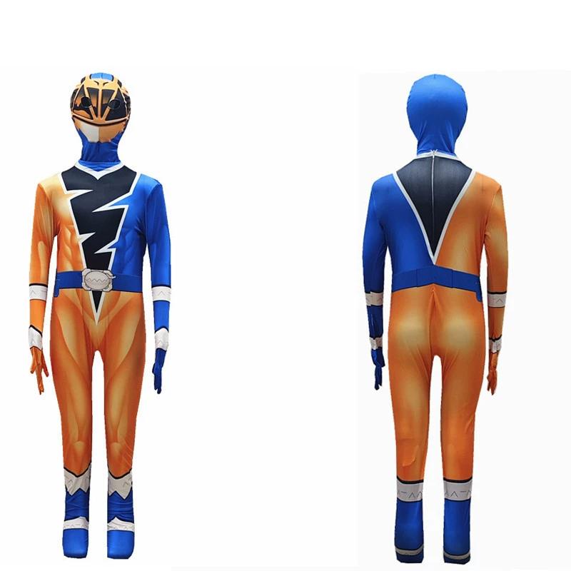 Kids Boys Superhero Rangers Team Jumpsuit Mask Clothes Set Cosplay Costumes Halloween Birthday Party Zentai Suit Outfits