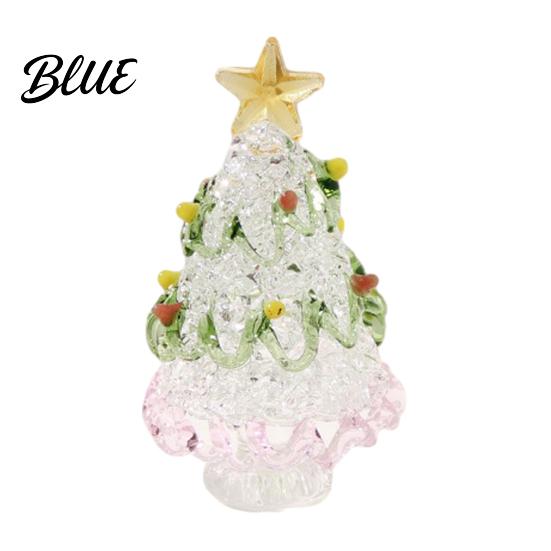 Christmas Landscaping Scene Accessory Mini Tree Figurine Handmade Colored Glaze Tabletop Ornament Creative Gifts for Friends with Star Top
