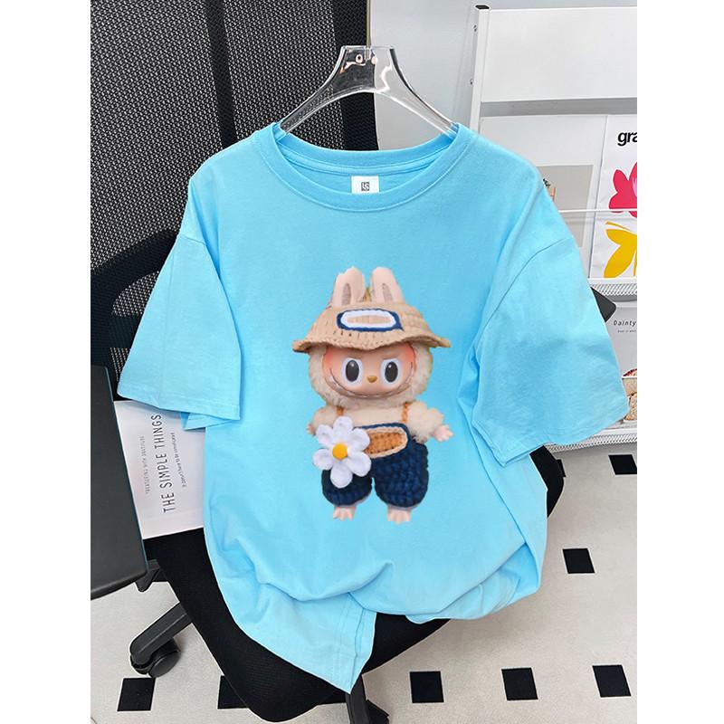COD Labubu T Shirt Women Lengan Pendek Labubu Men Unisex Adult Korean Style Crew Neck Tshirt