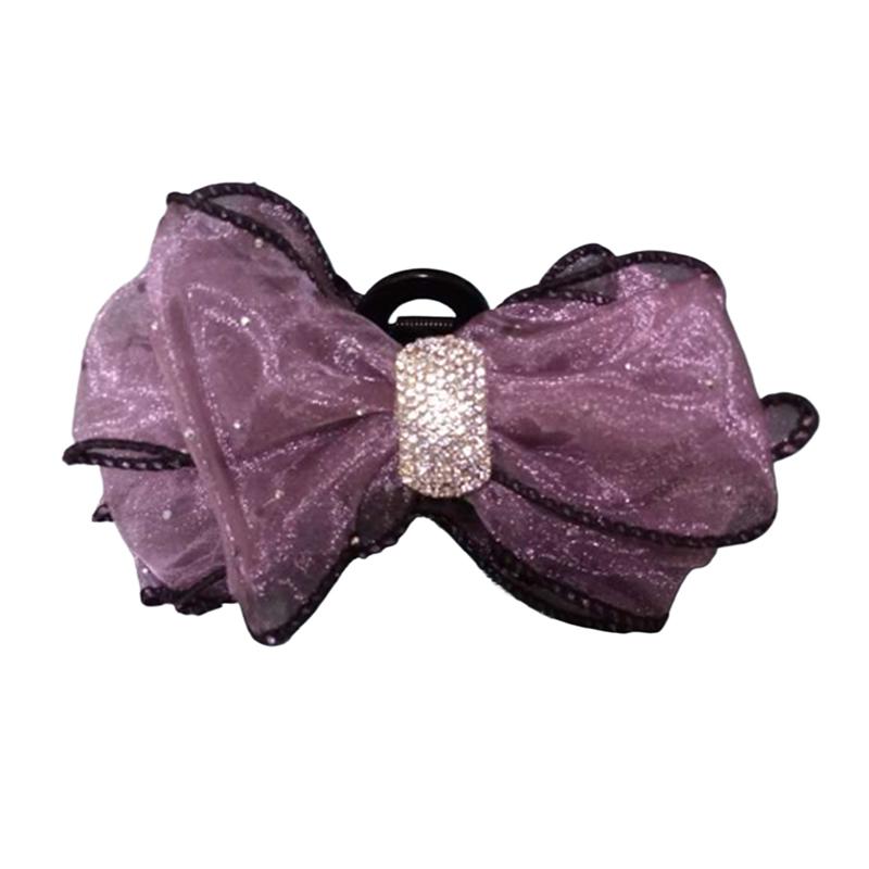 Schwarze Mesh-Schleife Haar Klaue Vintage elegante Haar Klammer Haarnadel Hai Clips für Frauen Haar-Accessoires