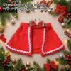 Cat Holiday Costume Pet Christmas Cape with Bow, Red Cloak for Small Medium Dogs & Cats, Outfit White Wavy Trim, Festive Apparel Pets Dog