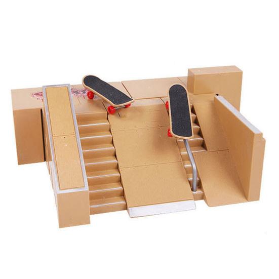 1 Set Fingerboard Skate Park with Mini Skateboards Professional Ramps Part Desktop Competition Venue Relieve Boredom Fidget Toys Children
