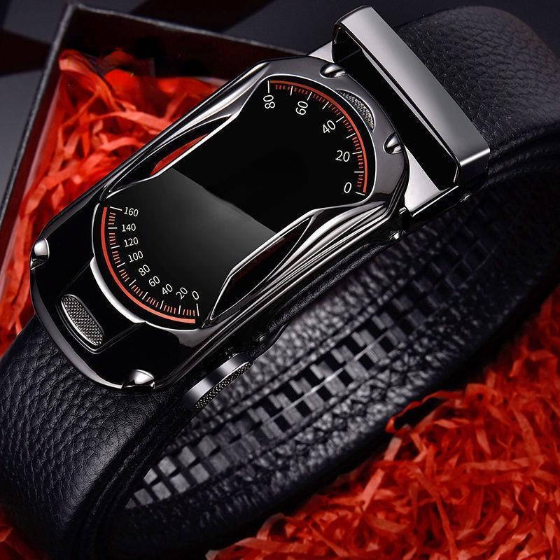 

Мужской ремень с автоматической пряжкой из натуральной кожи