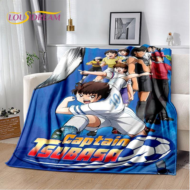 Captain Tsubasa Anime Soccer Cartoon Blanket,Soft Throw Blanket for Home Bedroom Bed Sofa Picnic Travel Office Cover Blanket Kid
