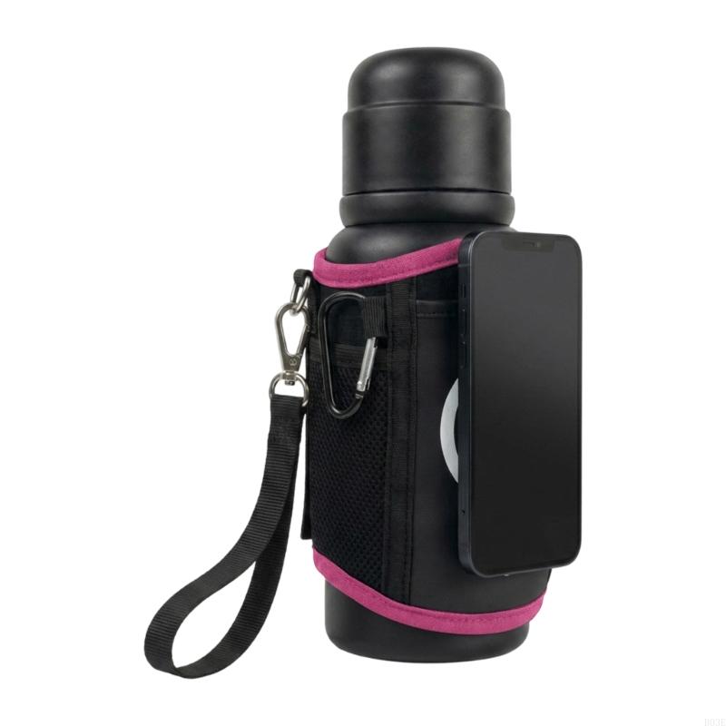 Durable Fabric Water Bottle Cover For Exercise Highlighting Storage Space And Headphone Area Flexible Textile Single Size B03E