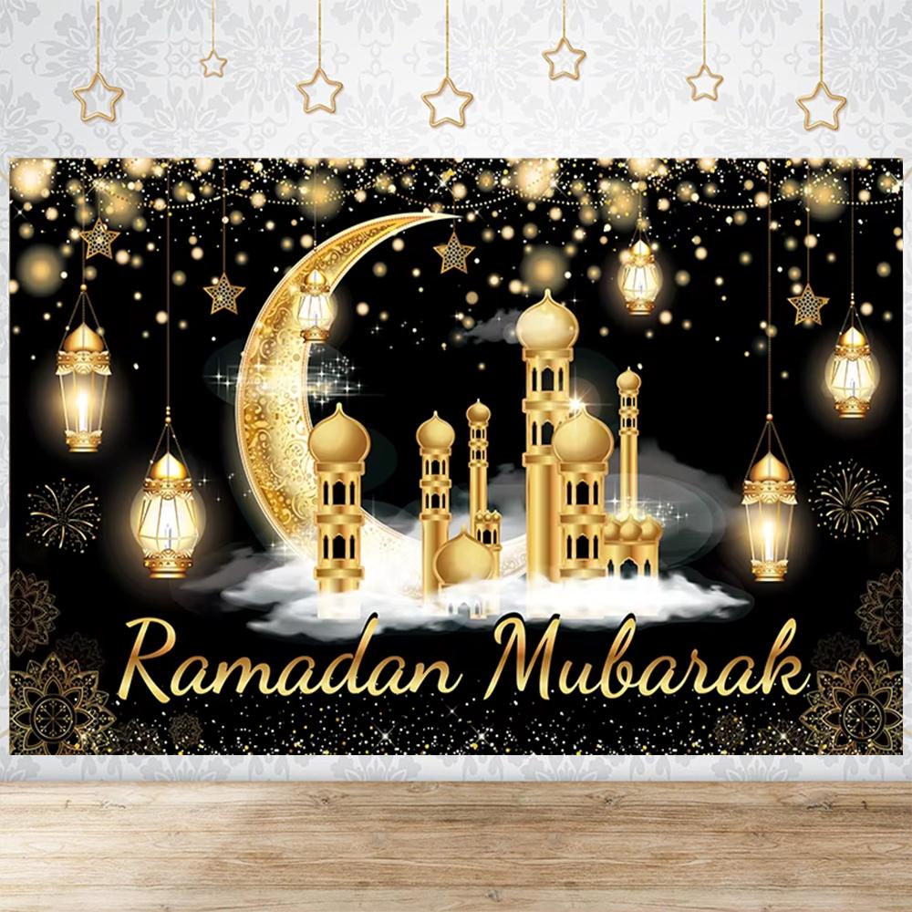 Eid Party Thema Traditioneller Hintergrund Ramadan Mubarak Dekorationen für Zuhause Islamisch Muslimisch Kareem Eid Al Adha Requisite Geschenk Poster