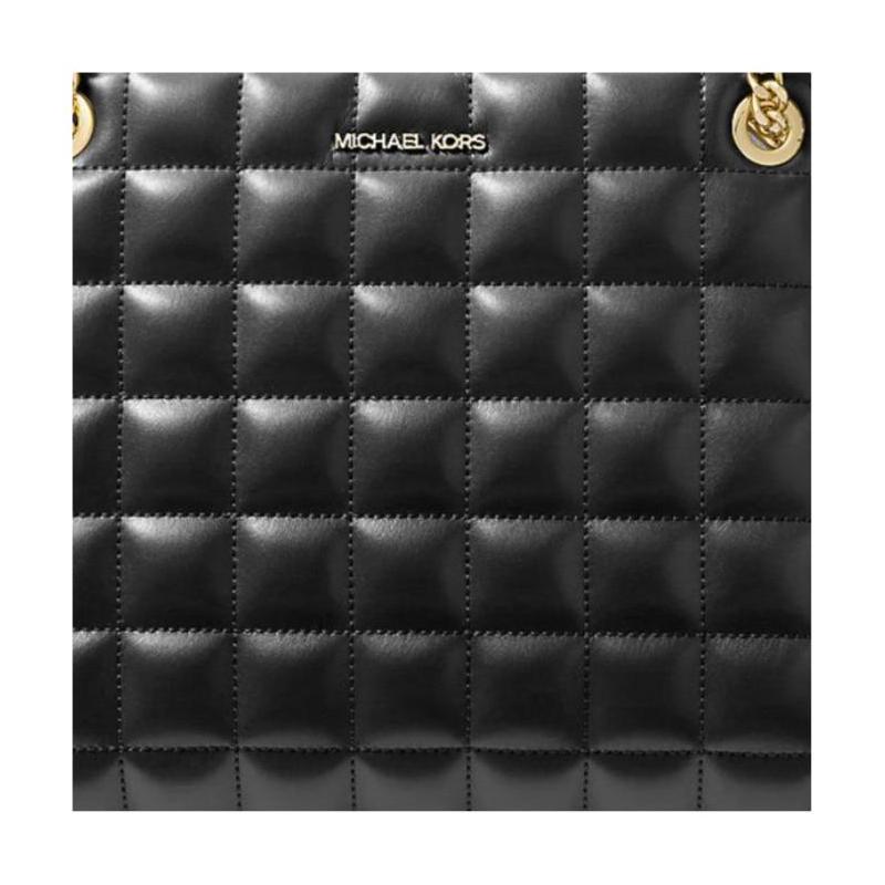 MICHAEL KORS Soho Gold Hardware Zipper Closure Design PU Tote Bag Tote Bag Shopping Bag Shoulder Bag Medium Women's Black
