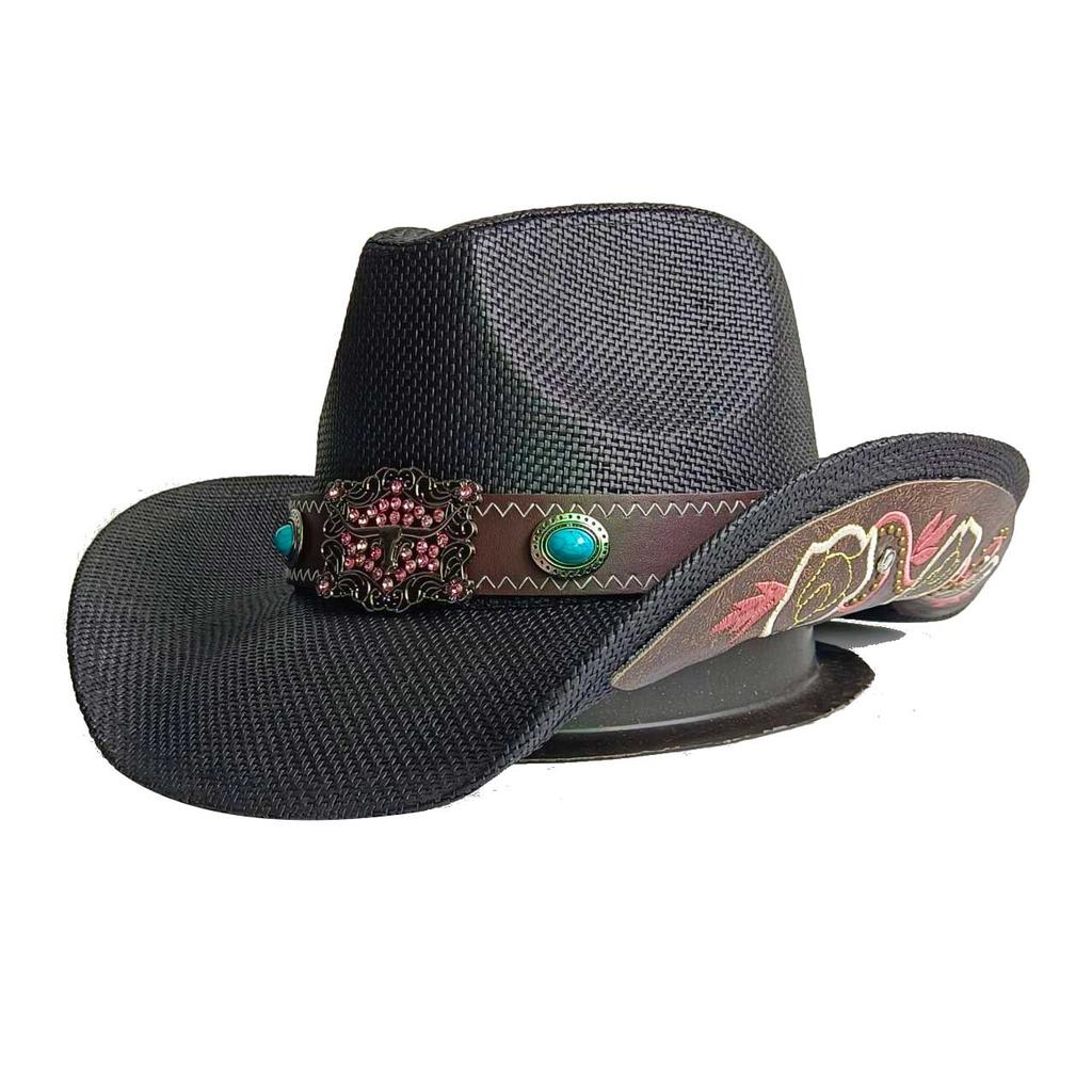 Vintage Style Straw Cowboy Hat For Men And Women Wide Brim Cowboy Hat Western Beach Sun Hat Sombrero
