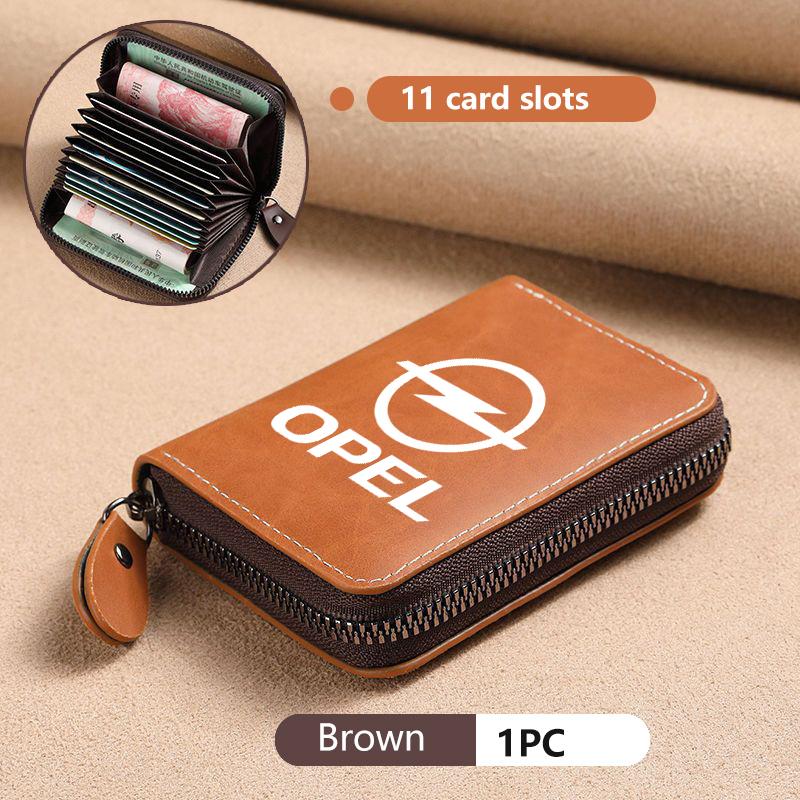 Men's Wallet Leather Billfold Credit Card ID Holder Male Purse For Opel Astra G H J K F Corsa D Zafira B Insignia Mokka Regal