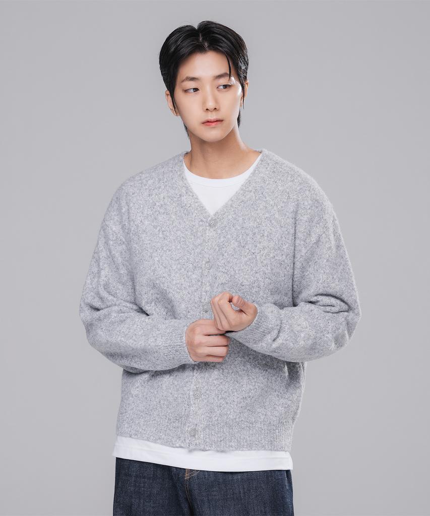 Bakken V-Neck Knit Cardigan Bk8942_Gray