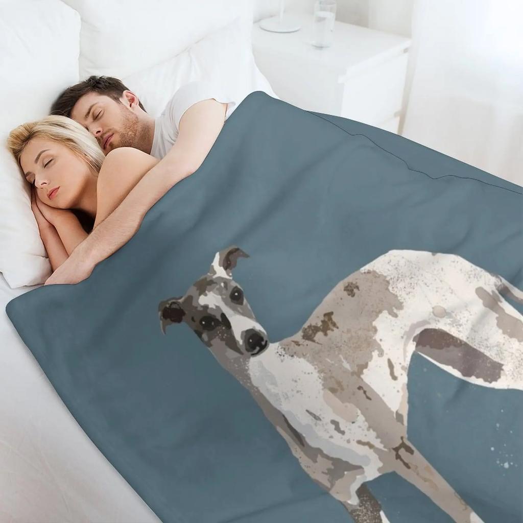 Koc whippet Luksusowy Miękki Puszysty Koc na Sofę Łóżko