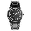 Manga-style mens wristwatch octagonal luminous quartz type 3ATM waterproof analog display removable strap reinforced glass comic-style markings watch