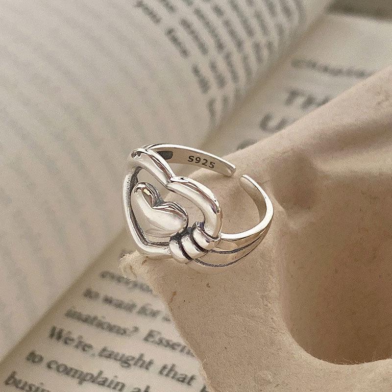 Retro Otevřený prsten Srdce a Noty - Melodie Lásky 2024 Trend Párů