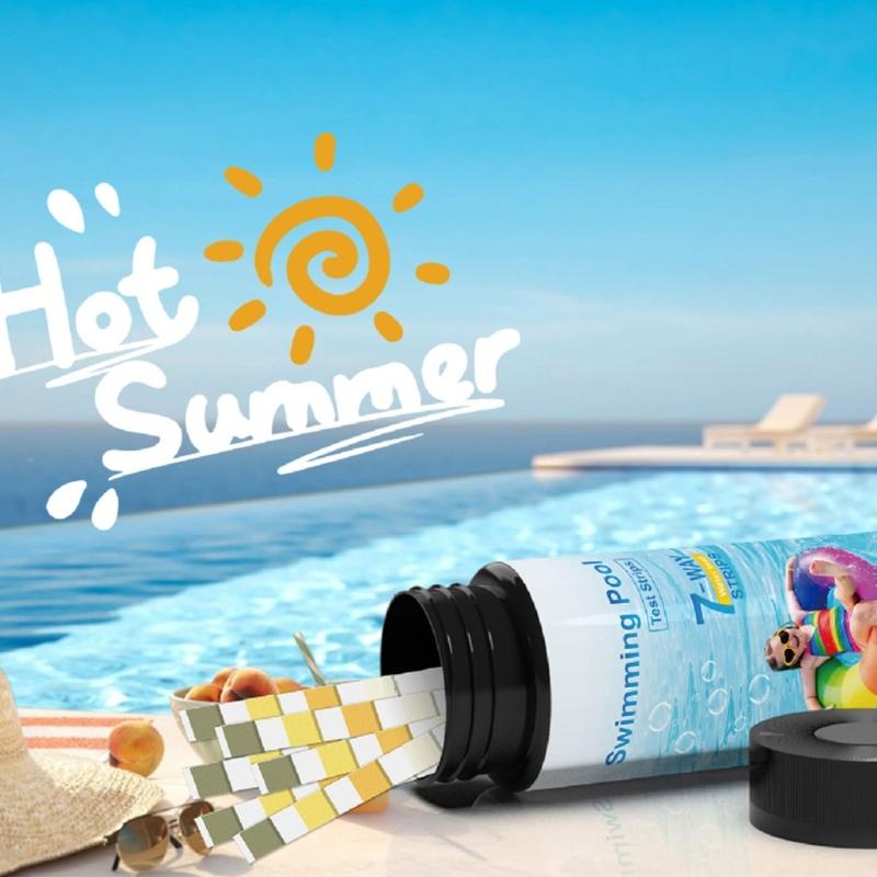 50/100 Strips Water Tester Water Total Chlorine Bromine Testing for Pool Fish Pond Water Quality Testing