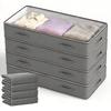 Rloao Fabric Storage Bags, Set of 4, 360L Capacity, Under-Bed Storage Cases with Transparent Window, 100x50x18cm, Large Capacity for Bedding, Clothes,