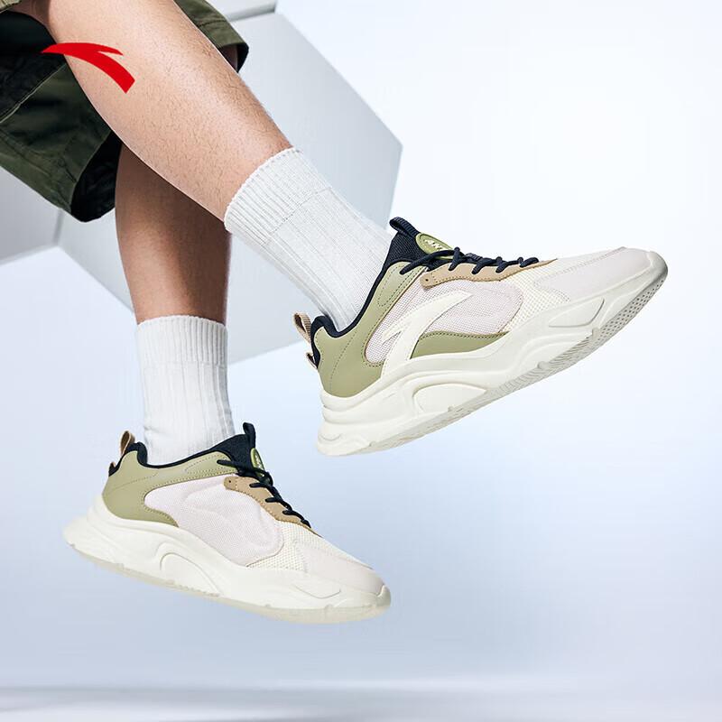 Anta Men's Casual Shoes Breathable Thick Sole Height Increasing Commuter Running Sports Shoes