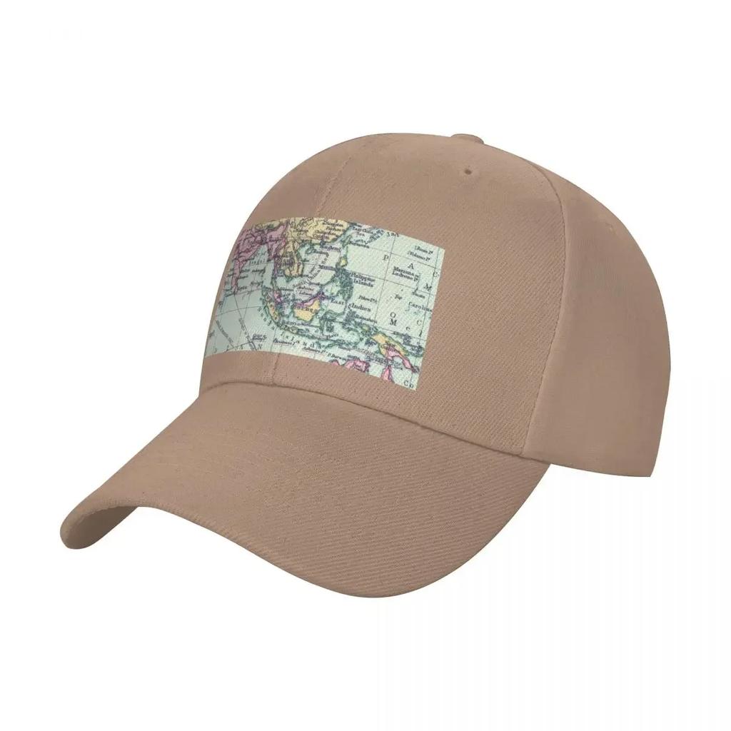 Southeast Asia Vintage Map Baseball Cap Mountaineering Hat black Womens Unisexs