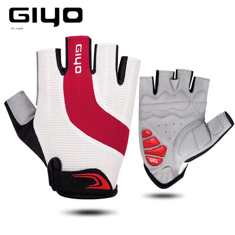 Giyo Road Mountain Bike Half-Finger Gloves Liquid Silicone Shock-Absorbing Short-Finger Cycling Gloves for Men and Women in Summer