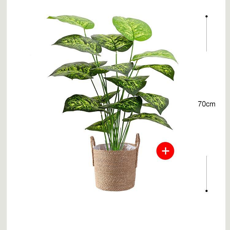 Nordic Style Monstera Faux Plant Arrangement for Living Room Decor