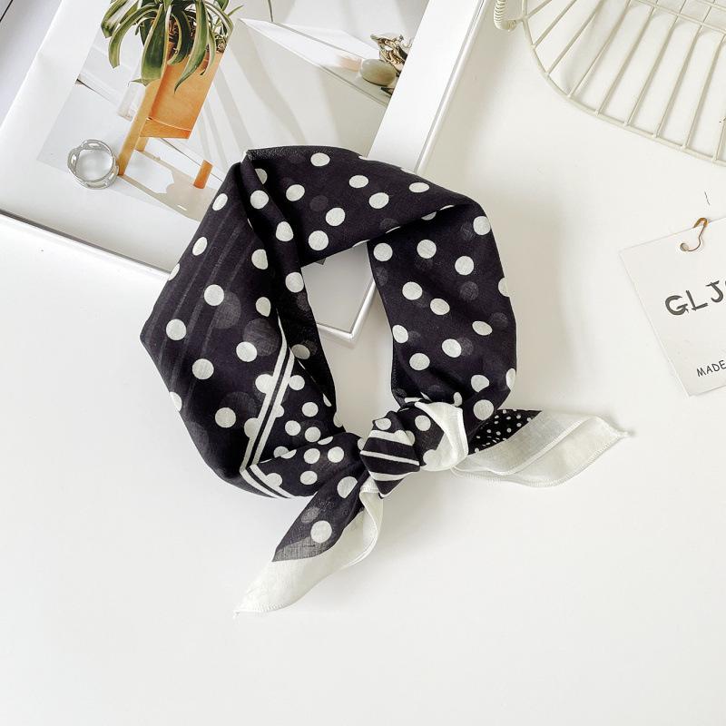 55 Cotton And Linen Headscarf Summer And Autumn Floral Silk Scarf Sweet Versatile Square Scarf Small Scarf Women'S Thin Decorative Silk Scarf