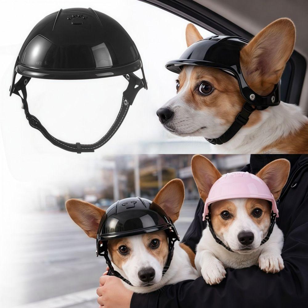 With Ear Holes Dog Cat Helmets Adjustable Dog Helmet Hat Pet Motorcycle Helmet  Pet Accessories