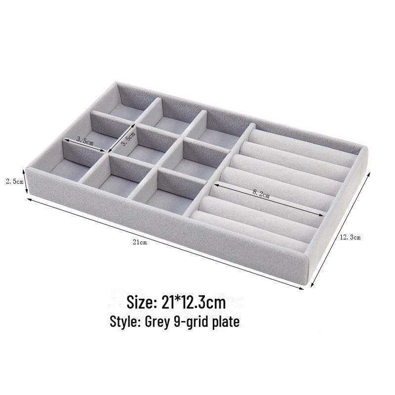 Plaid Flannel Jewelry Storage Box with Dividers for Earrings and Necklaces