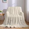 Spitzen-Schleifen-Strick-Flanell-Decke Warm Weich Halloween Weihnachten Sofa Warm Gemütlich Dekoratives Dekor Geschenk für Alle Jahreszeiten