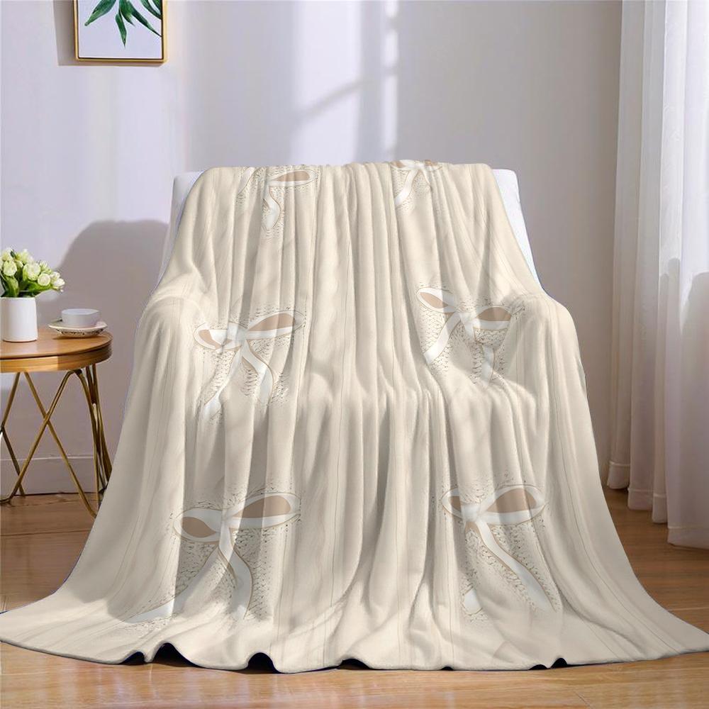 Spitzen-Schleifen-Strick-Flanell-Decke Warm Weich Halloween Weihnachten Sofa Warm Gemütlich Dekoratives Dekor Geschenk für Alle Jahreszeiten