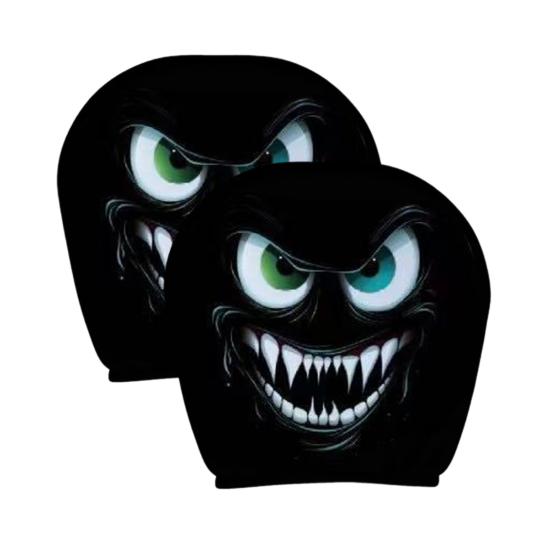Skull Car Headrest Covers Spooky Print Auto Seat Head Rest