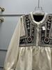 Camicia Larga Ricamata Francese Stile Bohemien con Maniche a Lanterna
