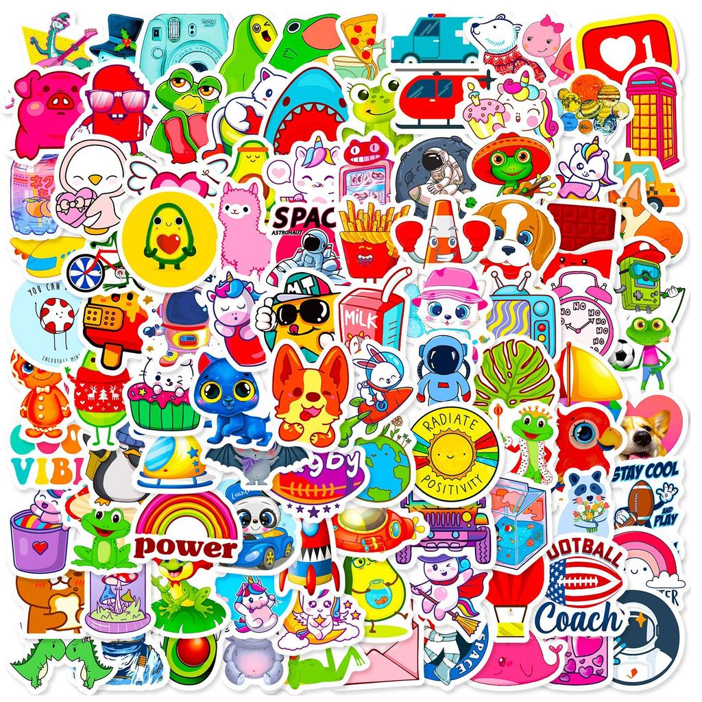 100 Small Size 4cm List Small Fresh Ins Style Mixed Graffiti Children's Card