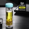 Double-Layer Borosilicate Glass Tea Cup - Heat Resistant & Transparent for Brewing.
